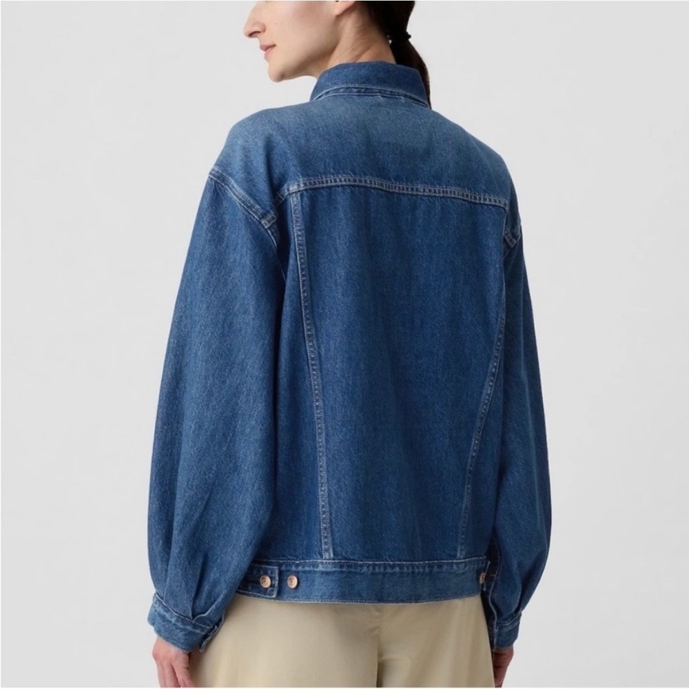 Gap Doen Denim Jacket Barrel Balloon Sleeve Medium Indigo Blue Medium - Picture 2 of 11